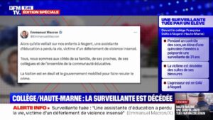 MACRON SILENCIEUX DEVANT LE MEURTRE D’UNE SURVEILLANTE : UN LACUNAIRE ÉTAT DE CRISE